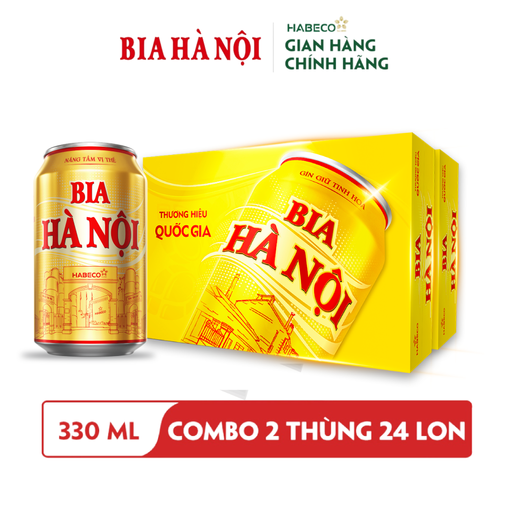 Combo 2 Thùng Bia Hà Nội - Thùng 24 lon 330ml