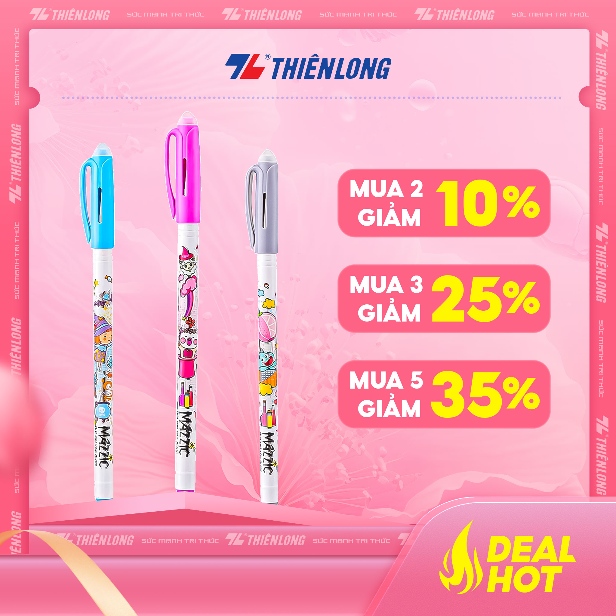 Bộ 10 Bút Gel Điểm 10 xóa được TP-GELE01