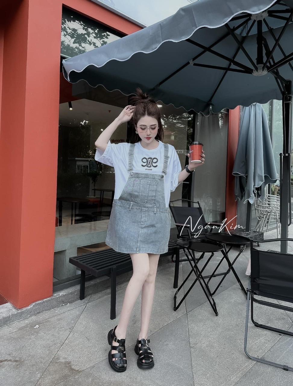 VÁY ĐI CHƠI, VÁY BABYDOLL, VÁY YẾM PHA BÒ TAY NGẮN CỰC XINH