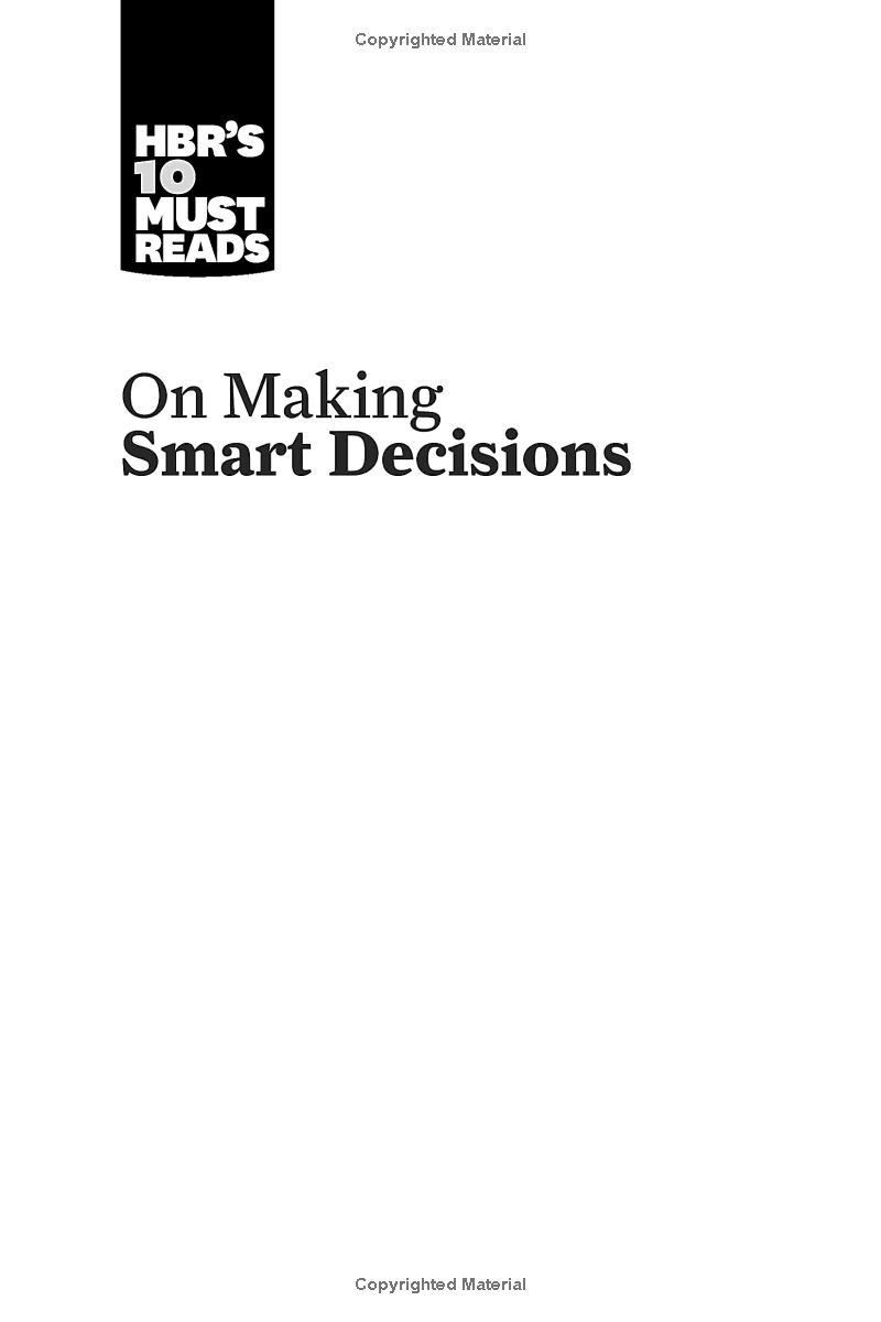 Harvard Business Review's 10 Must Reads On Making Smart Decisions