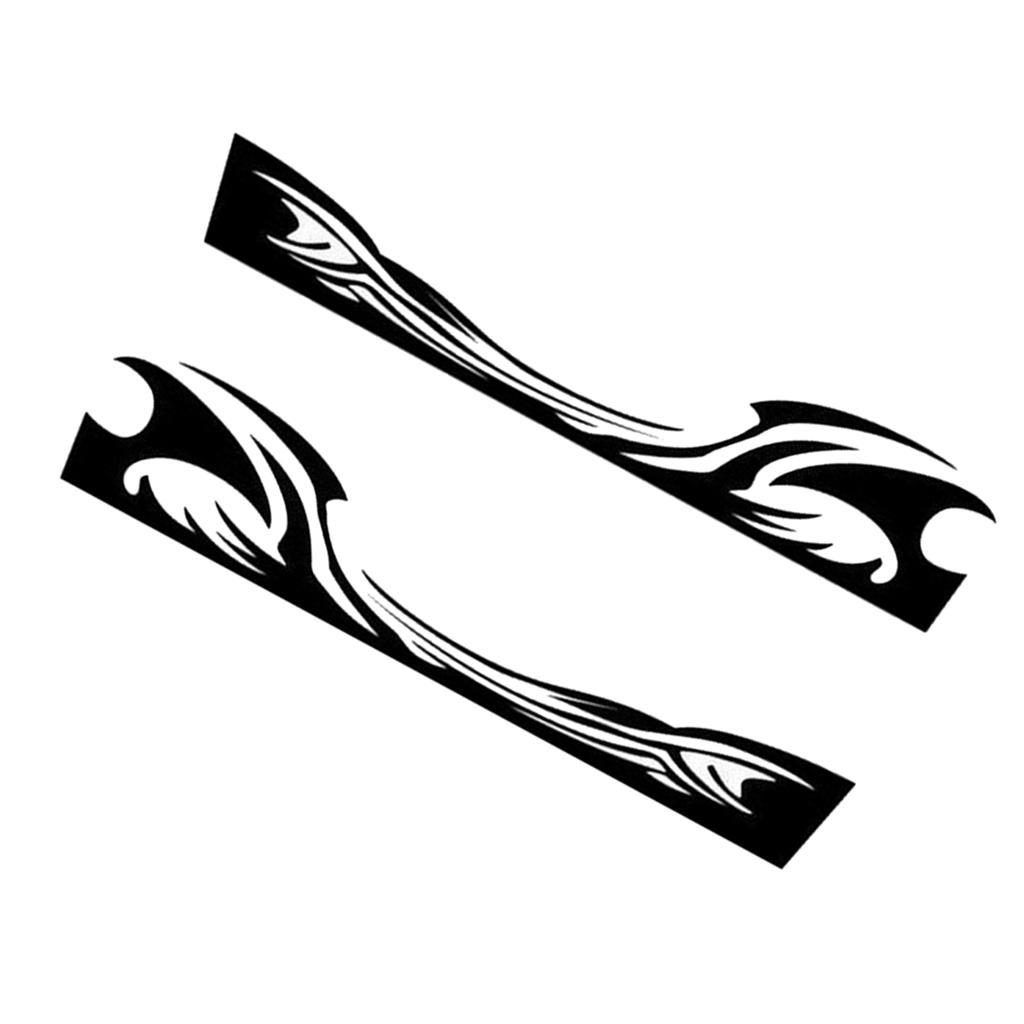 Set of 2 Black Car Side Body Vinyl Decal Sticker Front Rear Bumpers Decor