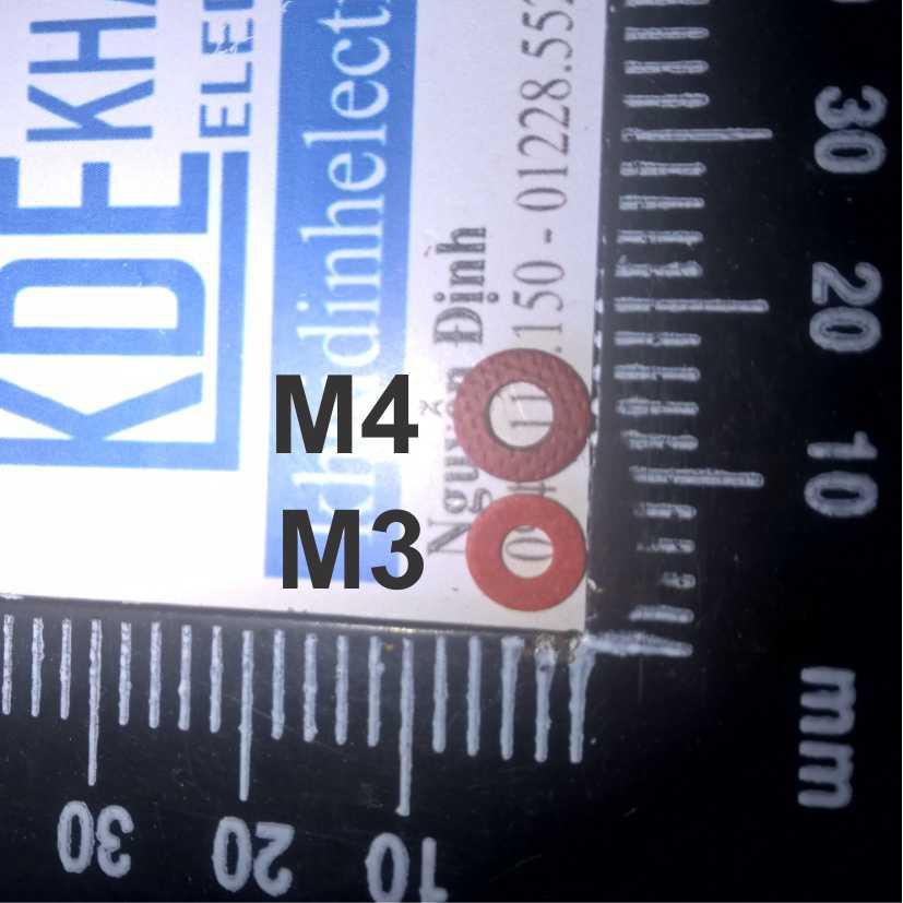 Vòng đệm cách điện M3/M4d ày 1mm MÀU ĐỎ  kde0426