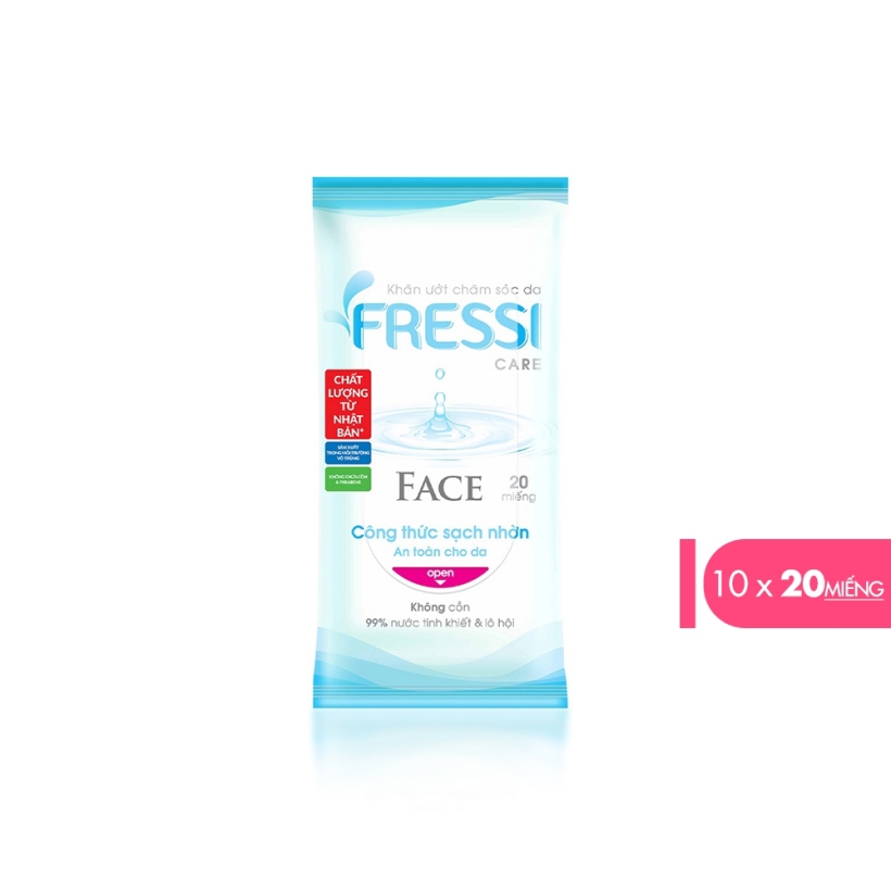 Combo 10 Khăn ướt Fressi Face 20 miếng