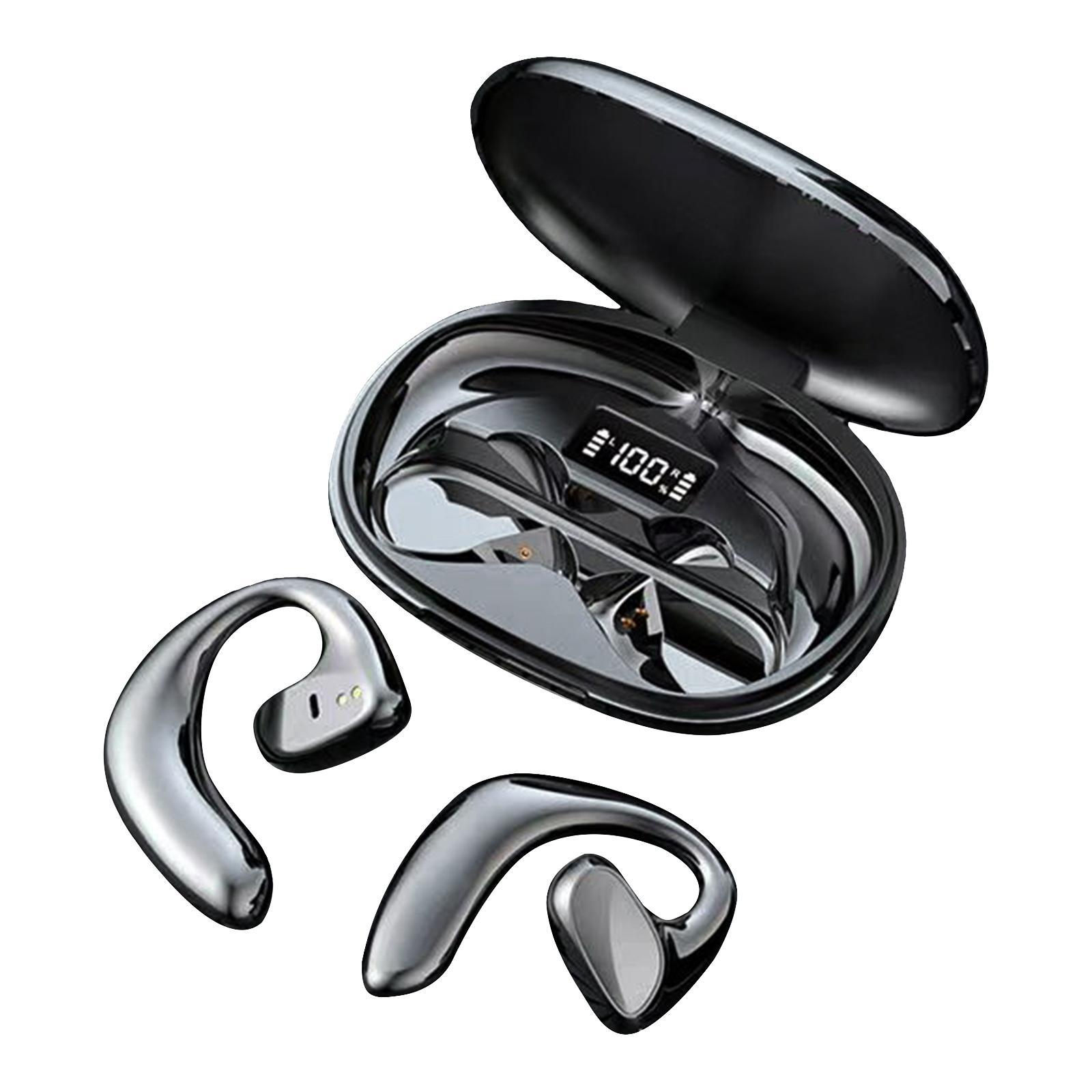 Air Conduction Bluetooth Headphones Wireless Headset Over Ear for Workout Black