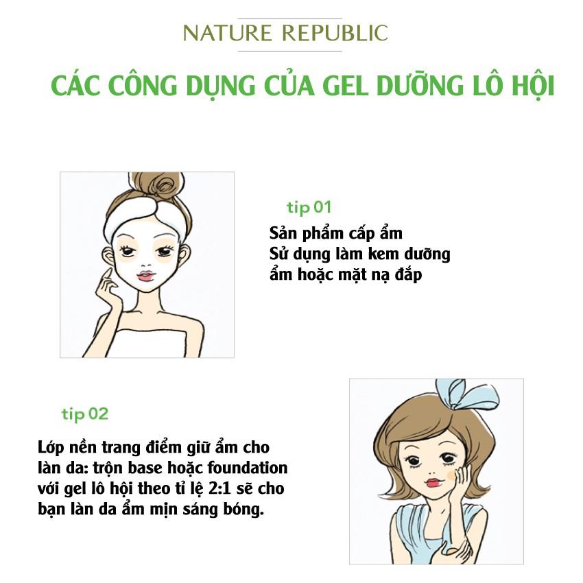 Gel lô hội dưỡng đa năng dạng tuýp NATURE REPUBLIC Soothing &amp; Moisture Aloe Vera 92% Soothing Gel 250ml