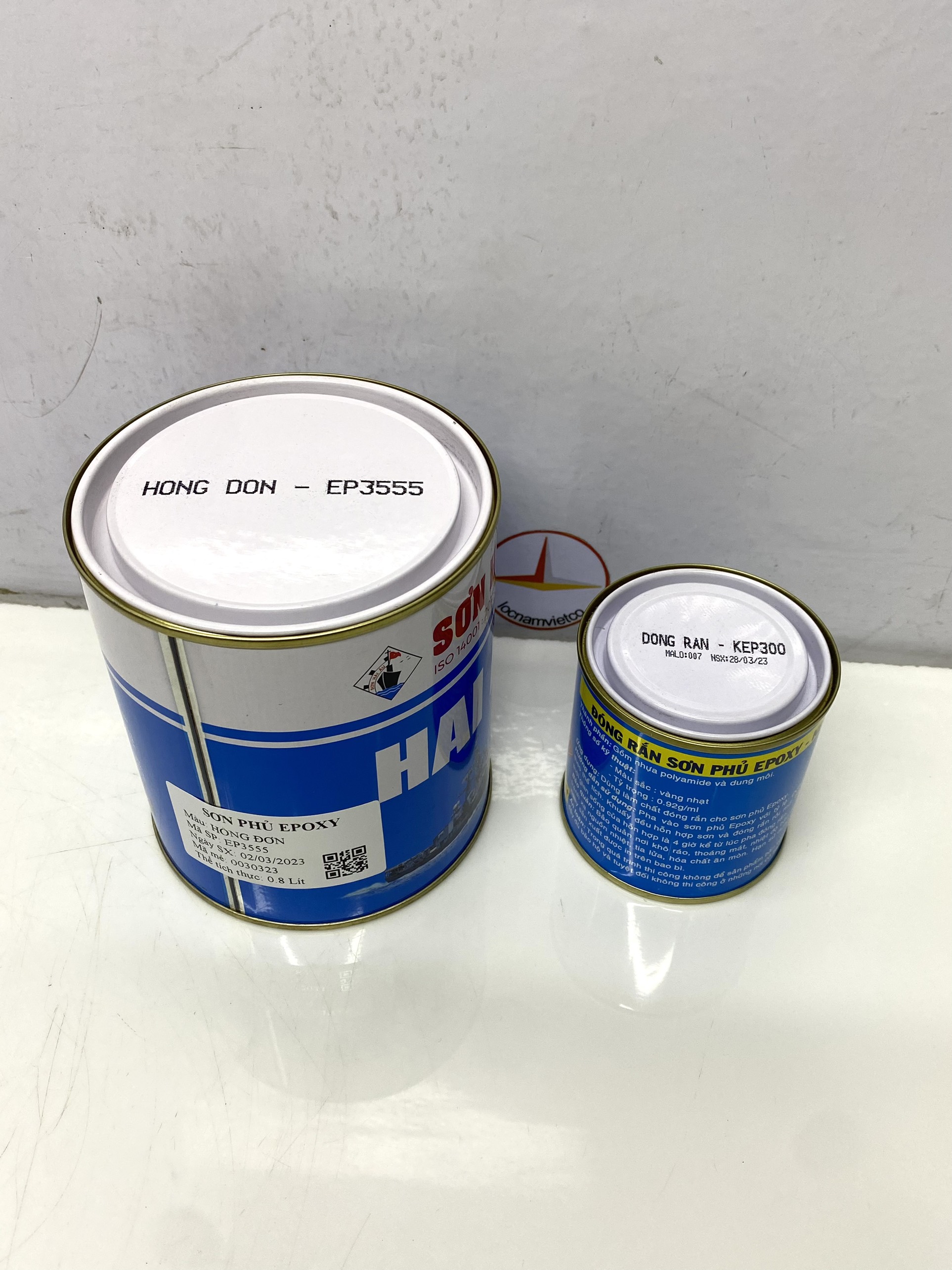 Sơn epoxy Hải Âu màu hồng đơn EP555 1L/Bộ