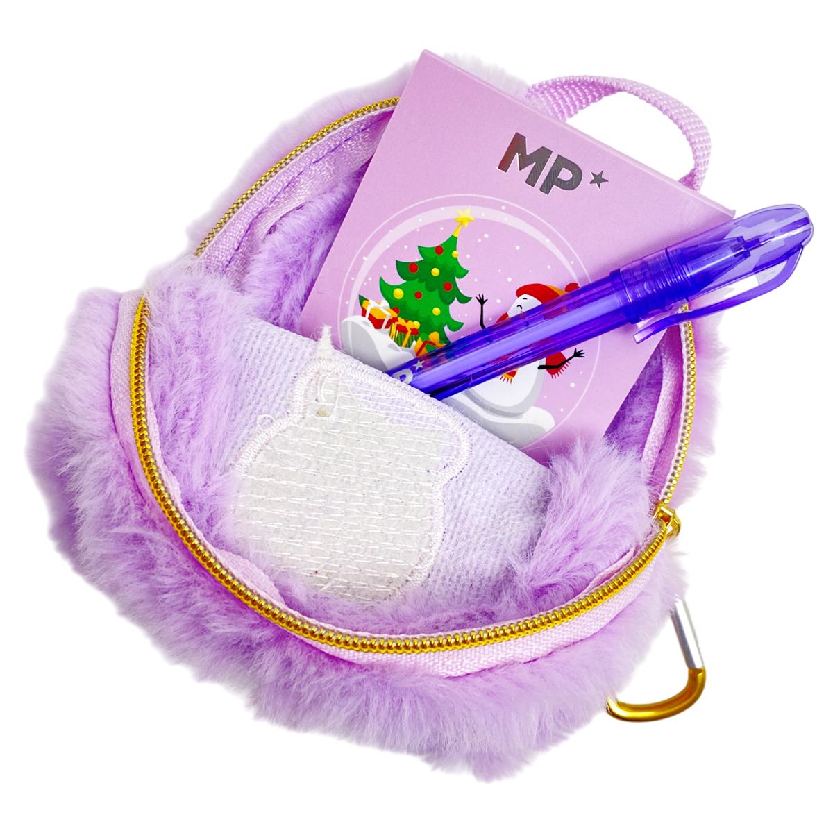 Bóp Viết Mini Giáng Sinh Kèm Sổ Tay Và Bút Bi - MP CH57014 - Màu Tím