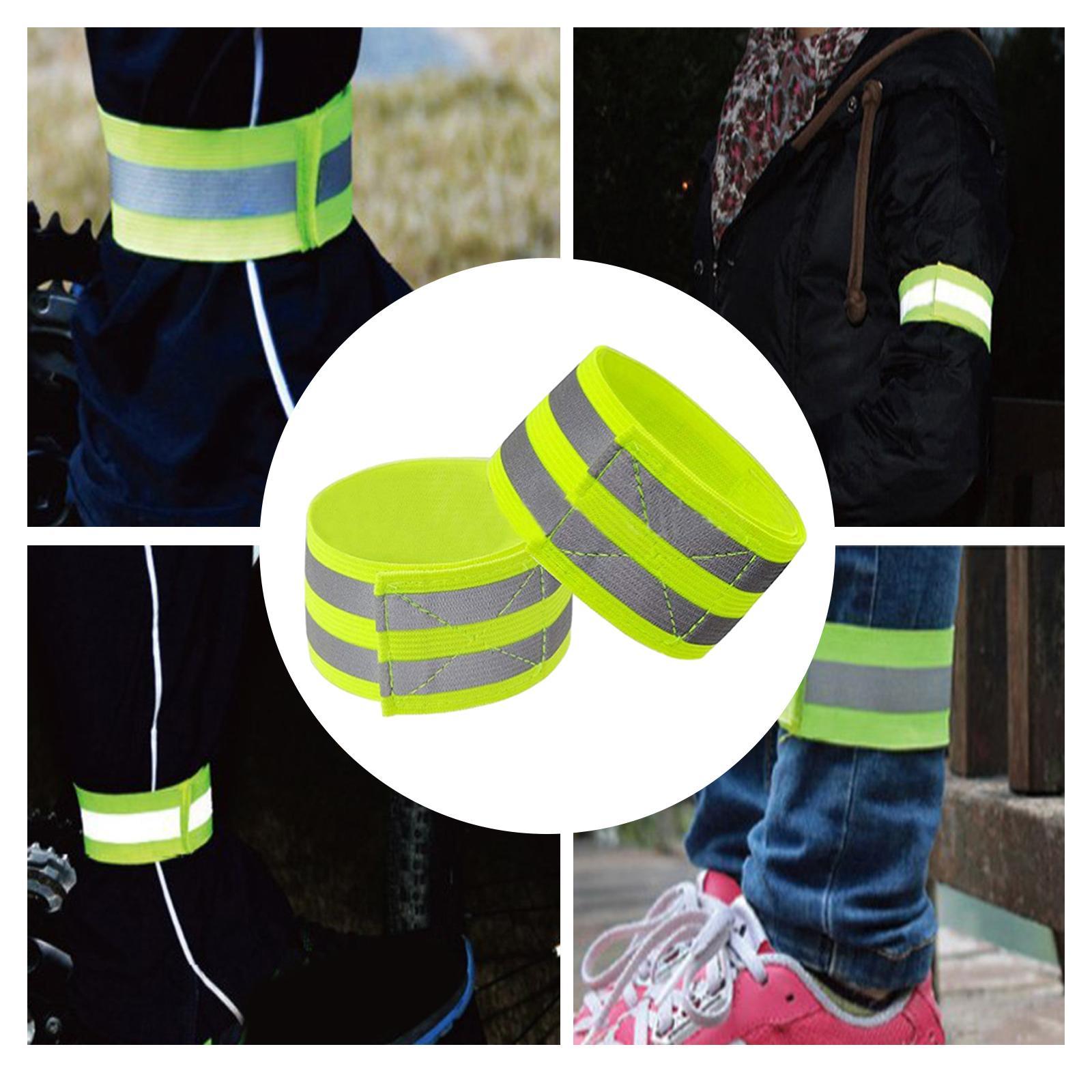 Reflective Bands Safety Reflector Straps Adjustable Elastic Reflective Arm Bands Reflectors Armband for Arm Ankle Wrist Leg