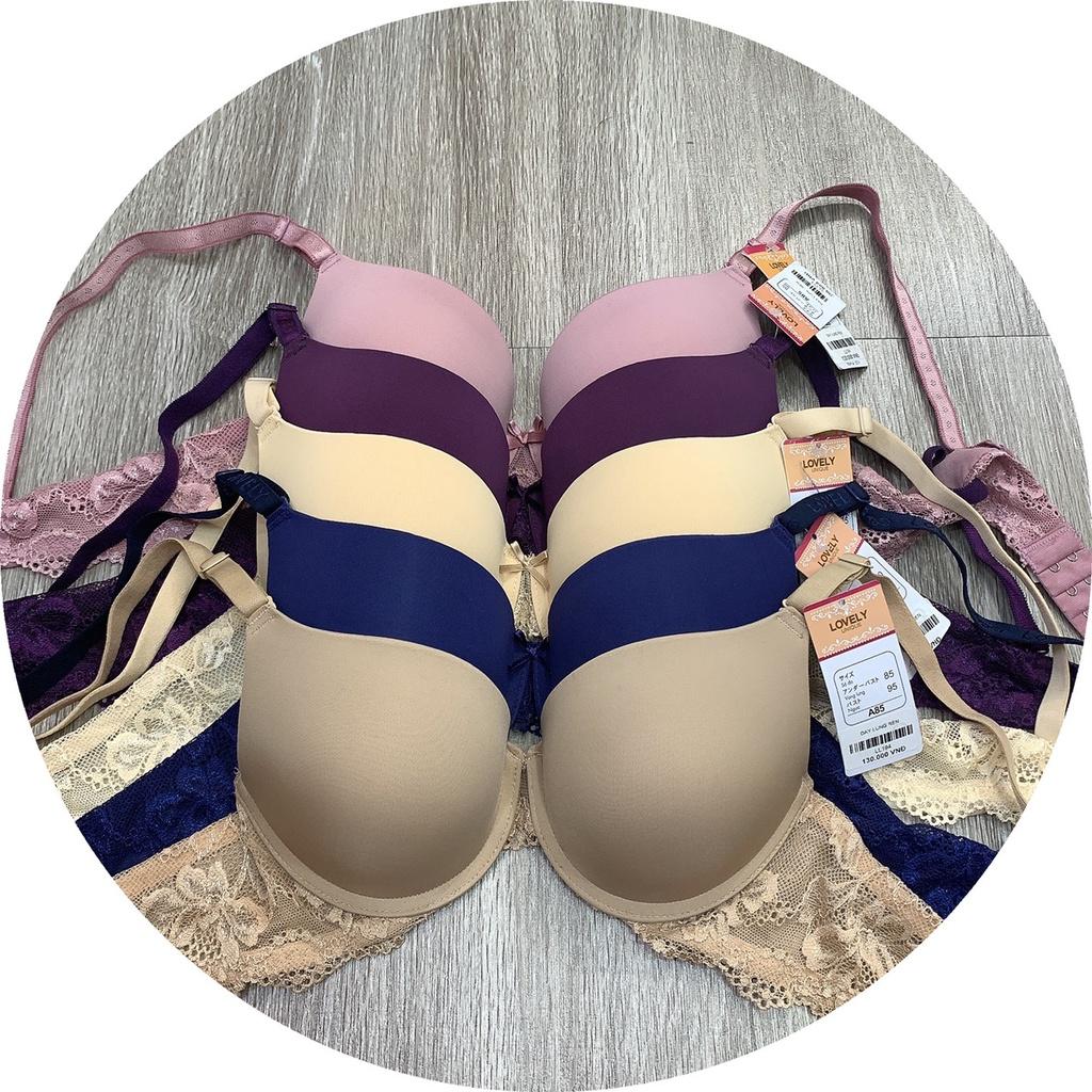 Áo ngực Lovely trơn nâng ngực tạo khe đệm dày bảng ren mã LL194