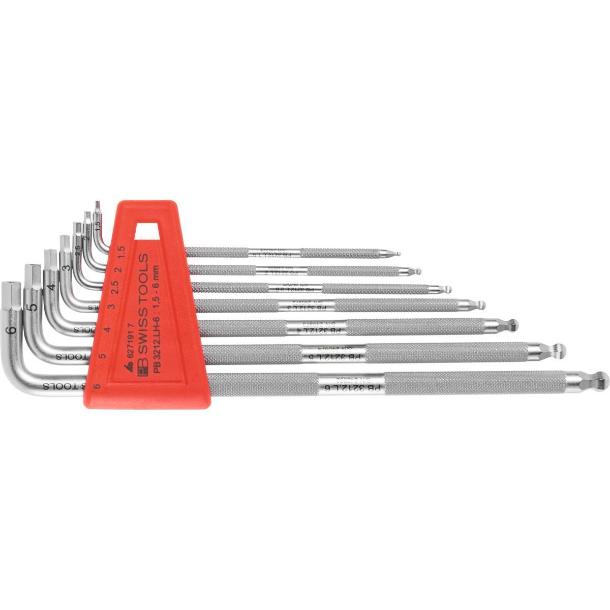 Bộ Lục Giác Pb Swiss Tools Knurled Đầu Bi 7 Chi Tiết - Hàng Chính Hãng 100% từ Đức