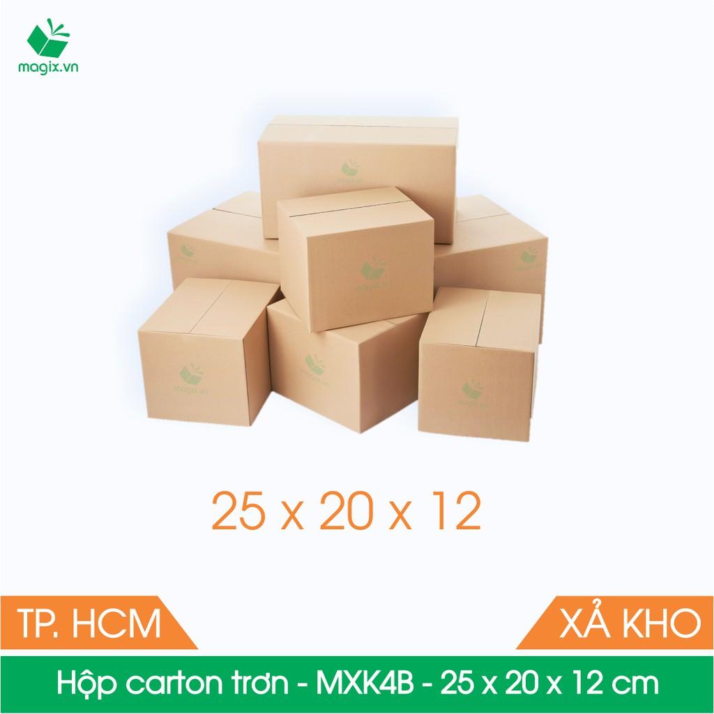 MXK4B - 25x20x12 cm - 100 Thùng hộp carton trơn đóng hàng