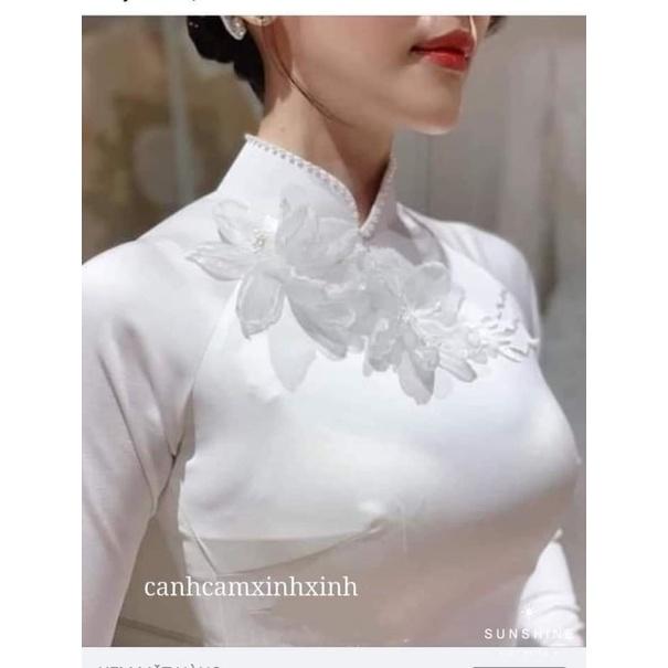 áo dài trắng đính đá cao cấp