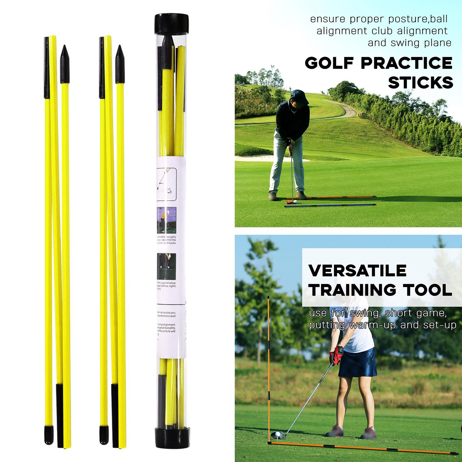 Set of 2 Golf Alignment Sticks Foldable Golf Training Aid Anti-Flip Posture Corrector Putting
