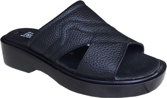 Dép Quai Ngang Nam Trường Hải Da Bò Cao Cấp Mềm Mại Không Bong Tróc Màu Đen Đế Pu Siêu Nhẹ Cao 5Cm Qn0744 - Đen - 38