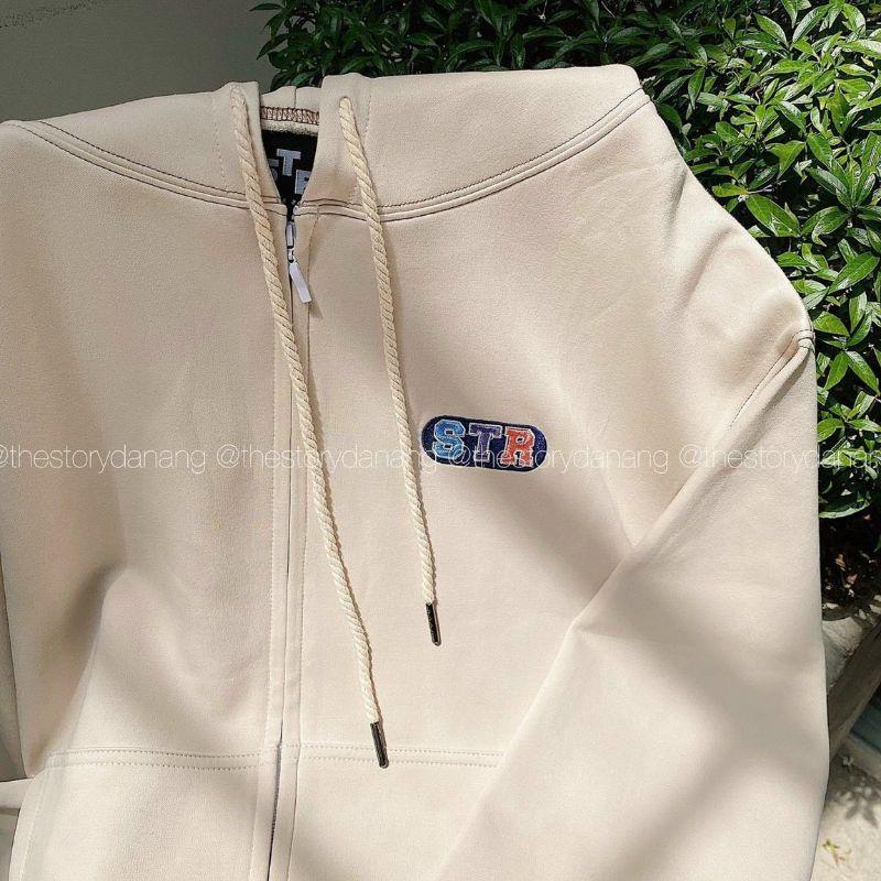 Áo Khoác Nỉ Bông Chống Nắng Thêu STR Hàn Quốc Nam NữFRESHIP RẺ ĐẸP, Áo Hoodie Kiểu Thun Tay Dài Unisex Couple Jackets