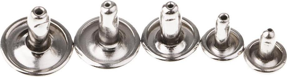 200 Chiếc Bao Da Đinh Tán Đôi Mũ Đinh Tán Hình Ống Kim Loại Đinh Nhọn Cho Làm Đồ Da Thủ Công, Màu Bạc Đồng