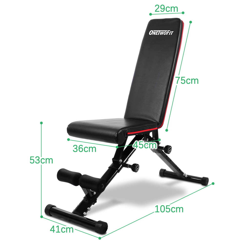 OneTwoFit ghế tập tạ có thể điều chỉnh  thể gập xuống đa chức năng,thích hợp cho bài tập toàn thân