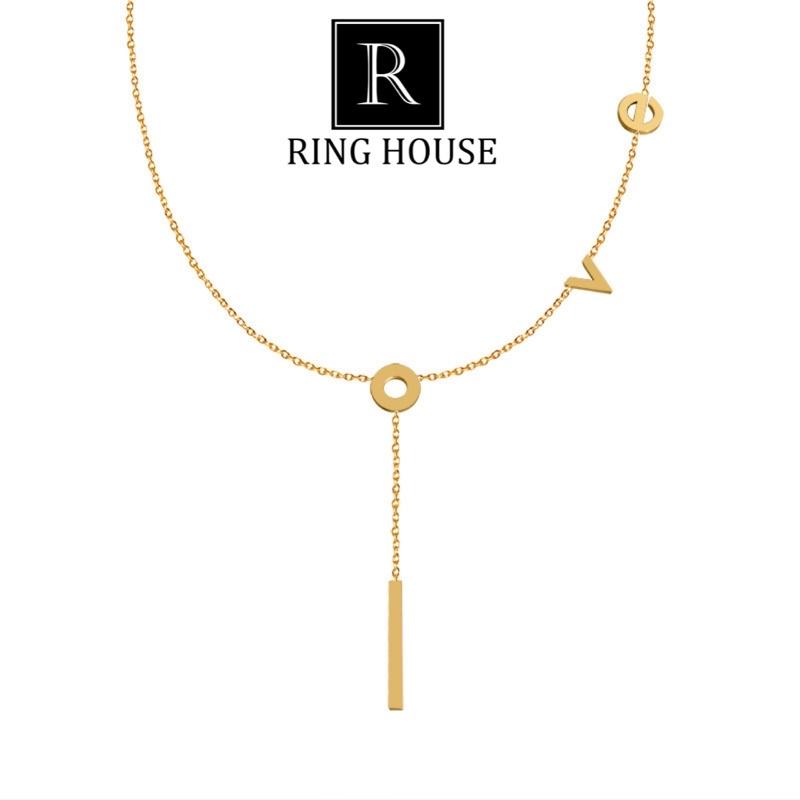 N65 Dây Chuyền Choker Nữ Titan Không Gỉ Chữ LOVE Đẹp Ring House