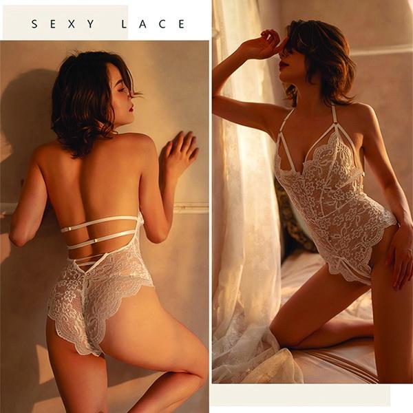 Bodysuit đồ lót liền thân ren xẻ đáy sexy áo lót liền thân phối dây ngực đen đỏ trắng gợi cảm BIKI HOUSE N906