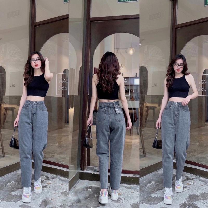 Quần jean baggy nữ lưng cao tôn dáng- quần bò nữ hàn quốc