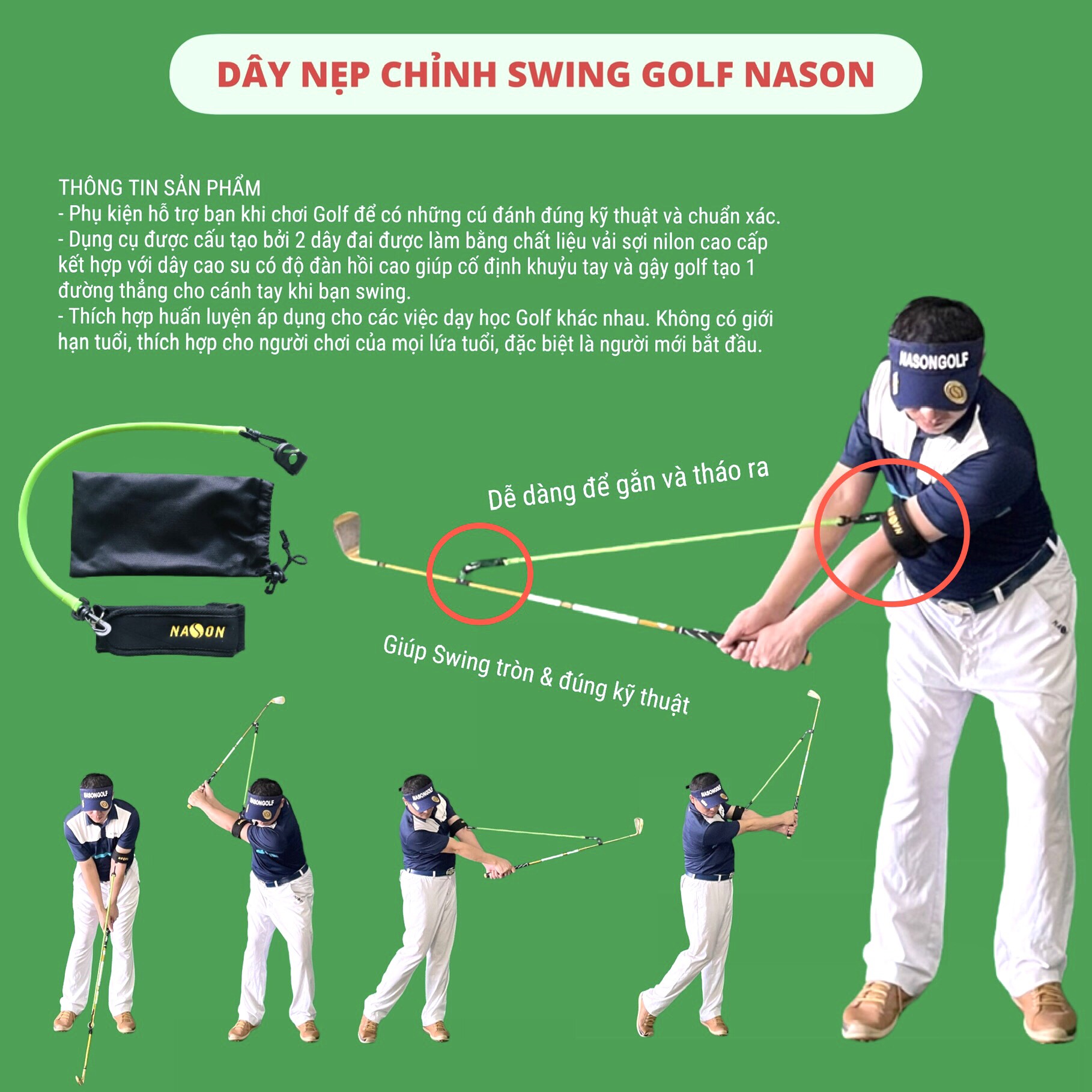 DÂY NẸP TẠO FORM SWING GOLF | NASON