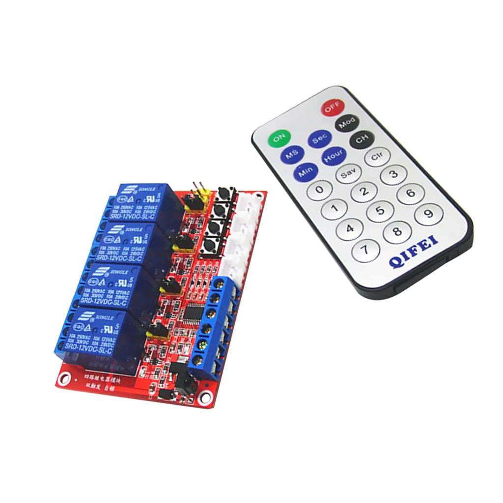 4-Channel Relay Module Control Board with Remote Control for Arduino