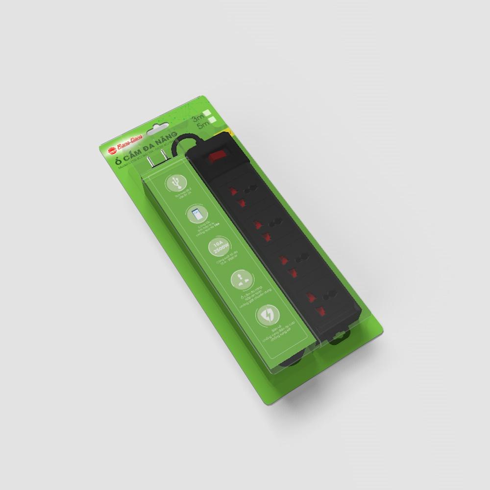 Ổ cắm đa năng 3m Rạng Đông Model: OC02 4C/3M/10A