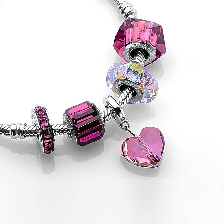 Charm Chặn Vòng Tay Pha Lê  Swarovski 4 Màu