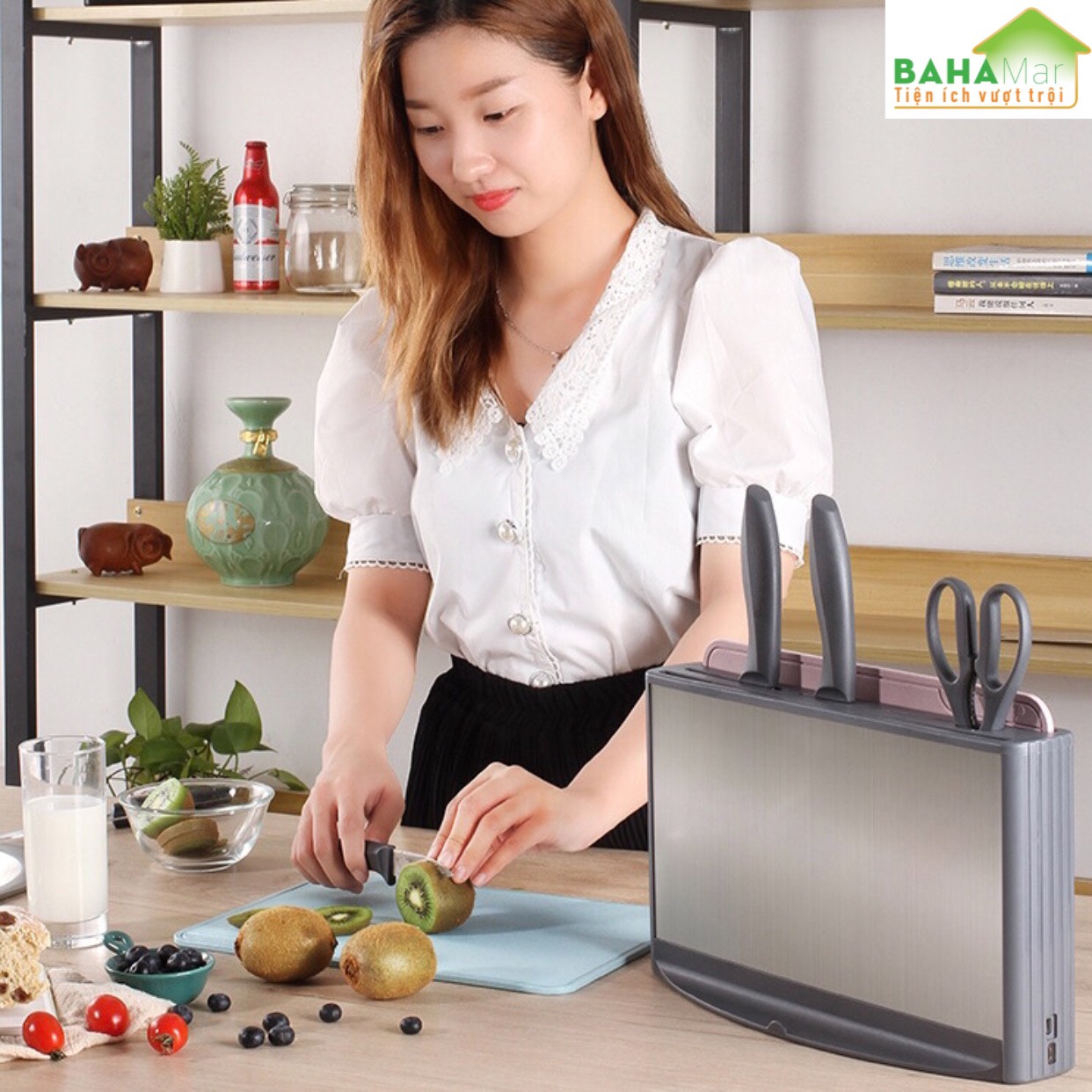 HỘP THÔNG MINH KHỬ TRÙNG OZONE BỘ DAO THỚT KÉO KHÁNG KHUẨN tự động và thông minh ngắt nguồn điện để ngừng khử trùng sau 30 phút khử trùng.