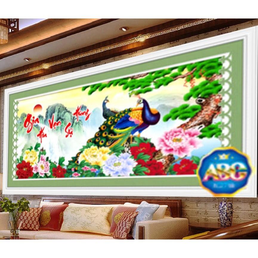 Tranh đá công gia hòa vạn sự hưng DF328 - kích thước: 120 * 59cm.