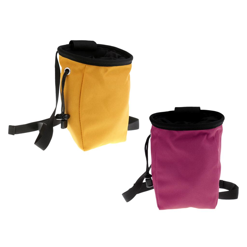 Rock Climbing Chalk Bag with Drawstring Closure Waist Belt Zipper Closure
