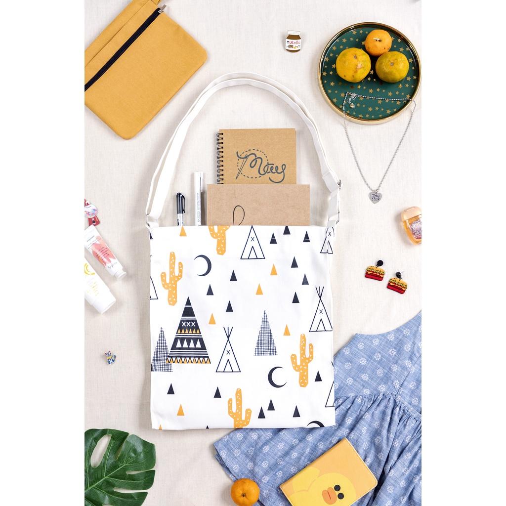 Túi Tote Vải Canvas In Camping Đeo 2in1 - May's Tote Bags