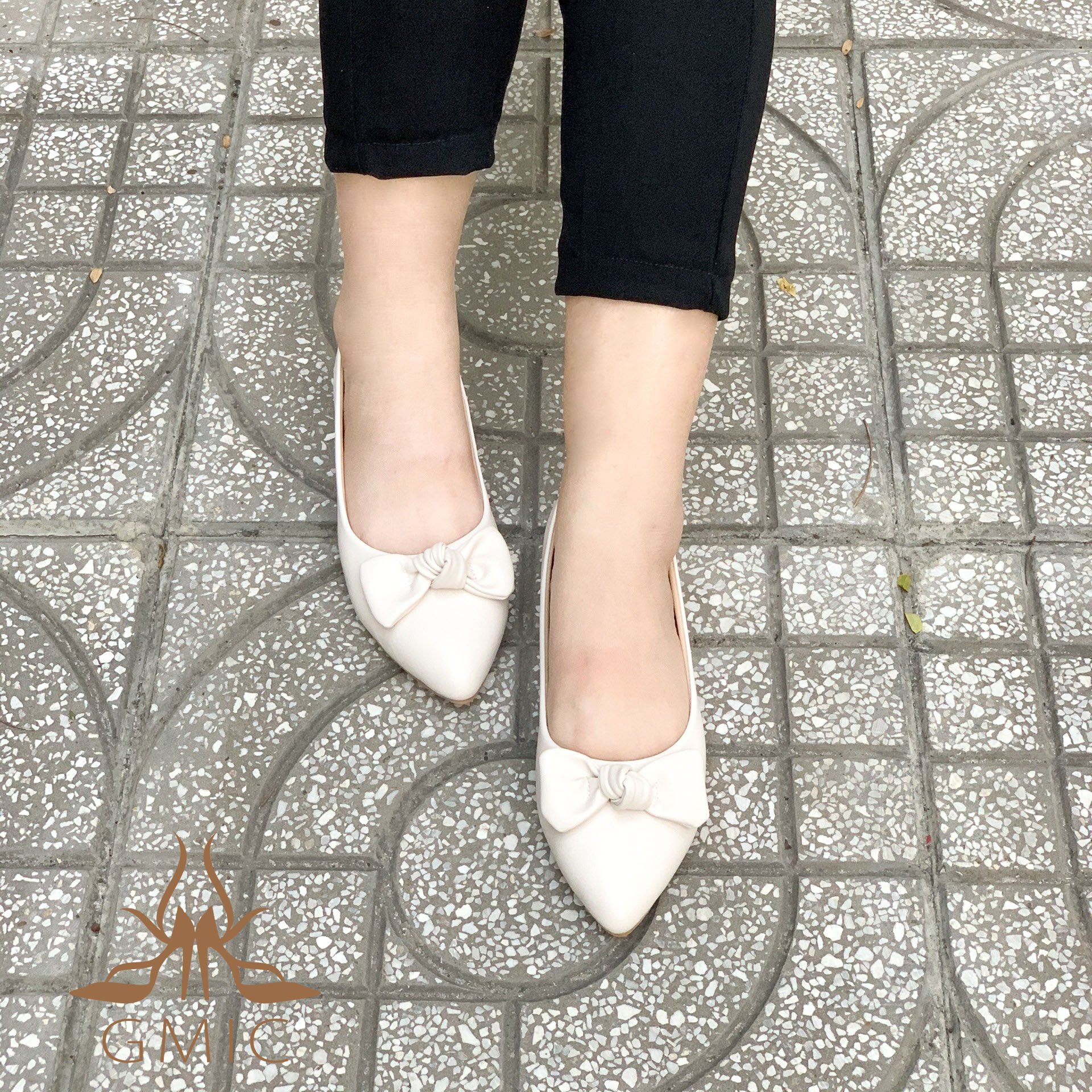 [ BIG SIZE ] Giày Bệt Nữ Thắt Nơ Siêu Xinh | Giày Búp Bê Nữ Êm Chân Đế Cao Su Cao Cấp NBB004