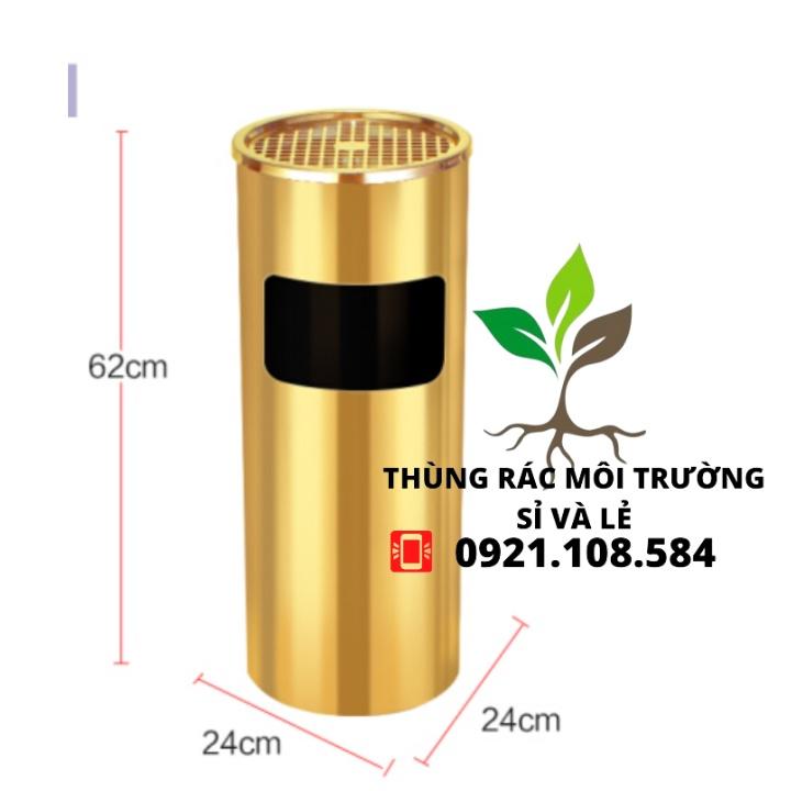 THÙNG RÁC GẠT TÀN DẠNG TRON INOX(INOX TRẮNG,ĐEN,MÀU VÀNG)