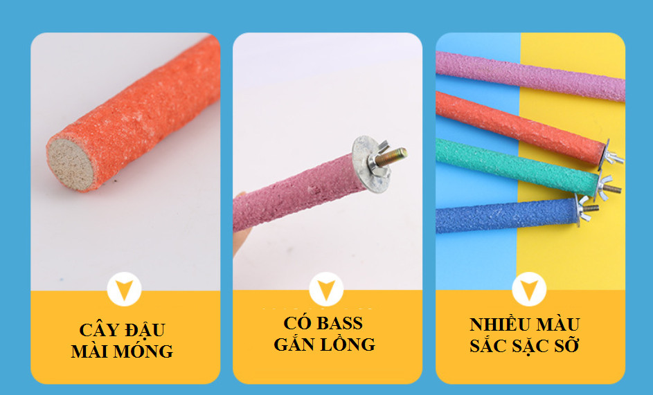 1 cây mài móng (gỗ) cho chim đứng và mài móng chim ,vẹt không sắc nhọn