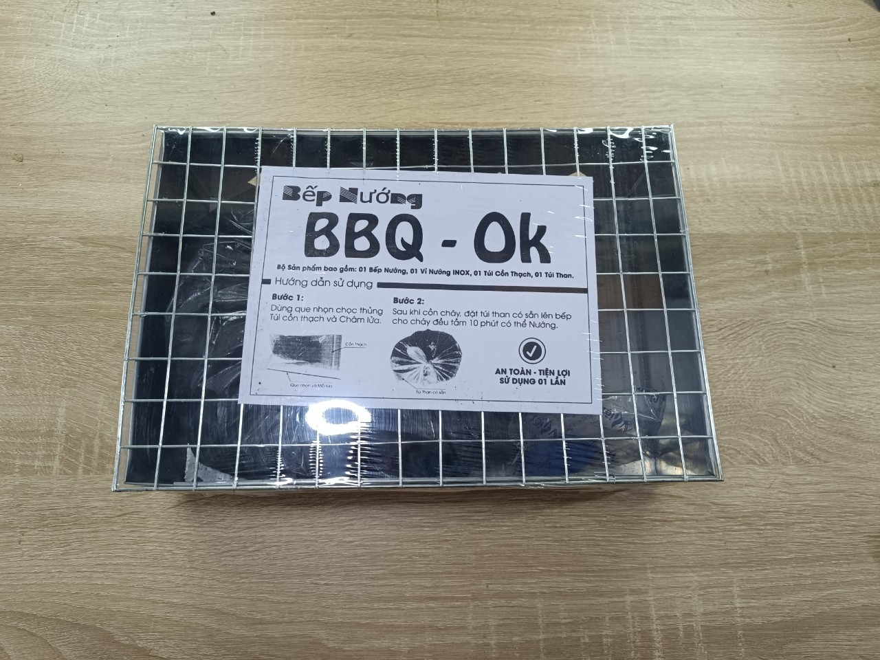 Bếp Nướng Than BBQ 31x21x9cm Tặng Kèm Túi Than Và Cồn