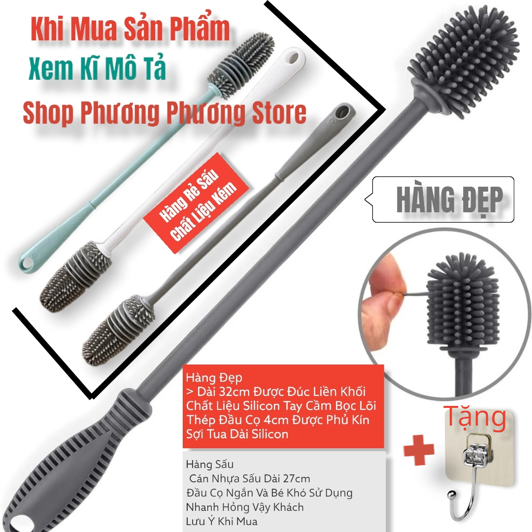 CÂY CỌ TUA VỆ SINH CAO CẤP CHẤT LIỆU SILICOM PHỦ KÍN LIỀN KHỐI CÁN LÕI THÉP SIÊU BỀN XỬ DỤNG VỆ SINH ĐA NĂNG