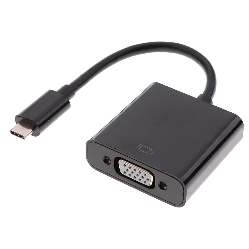 USB 3.1Type C to VGA Adapter Converter Notebook Laptop For Macbook 12'' Galaxy S8