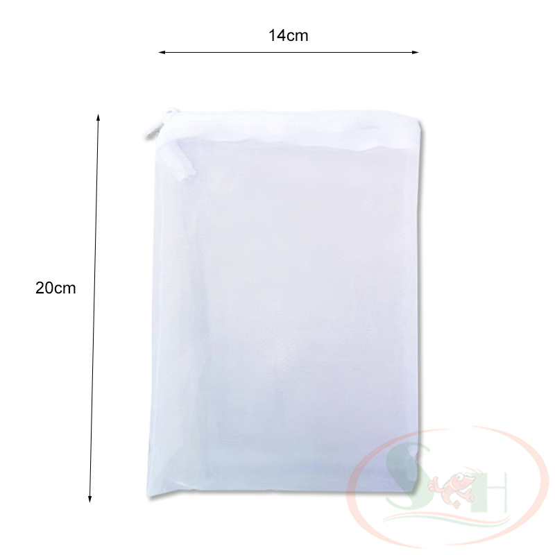 Túi lọc lưới siêu mịn khóa kéo nhựa đựng vật liệu lọc mịn purigen bể cá tép