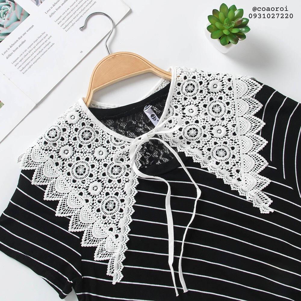 Cổ ren tháo rời xinh xắn cho nữ phối ngoài áo, đầm không cổ phong cách Hàn Quốc - Mã CT11