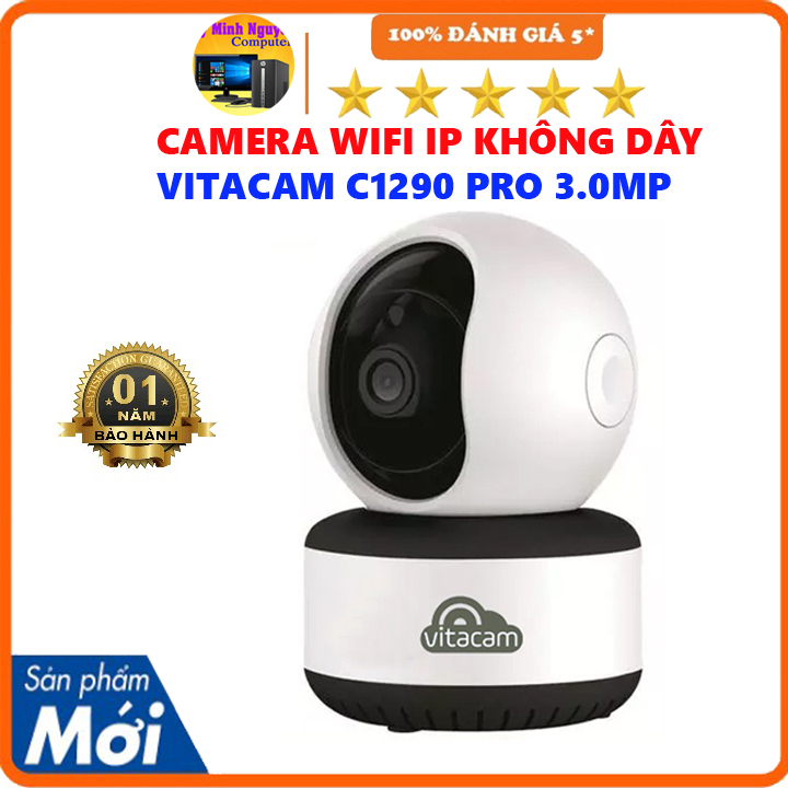 Camera IP Wifi 3.0MP VITACAM C1290 Pro, Xoay 360, chuẩn ULTRA HD - Hàng chính hãng