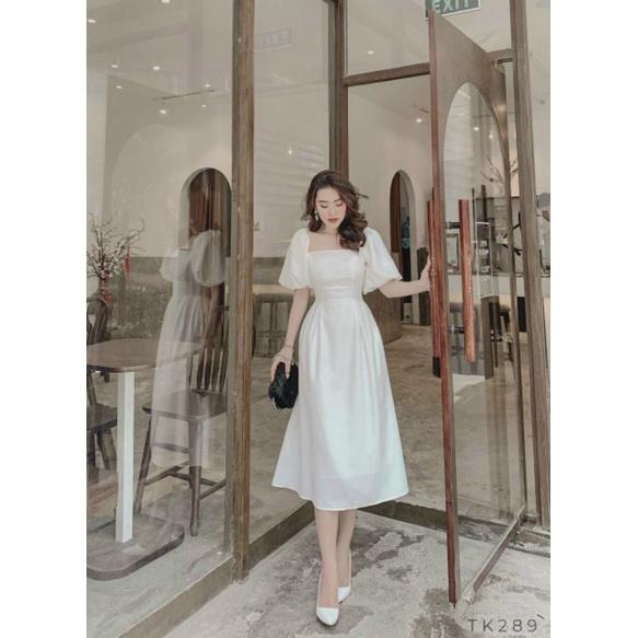Đầm dự tiệc xòe tay phồng xinh xắn