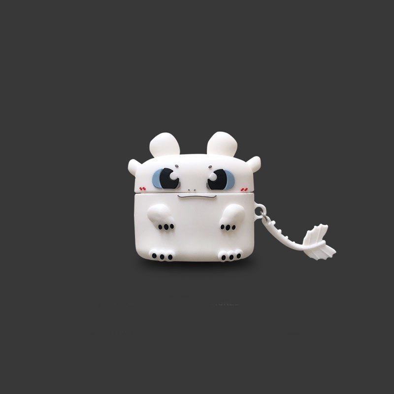 Airpods Pro Case Ốp Bảo Vệ Cho Airpods Pro Hình Rồng Răng Sún_Tặng kèm móc khóa mèo con ngồi hộp