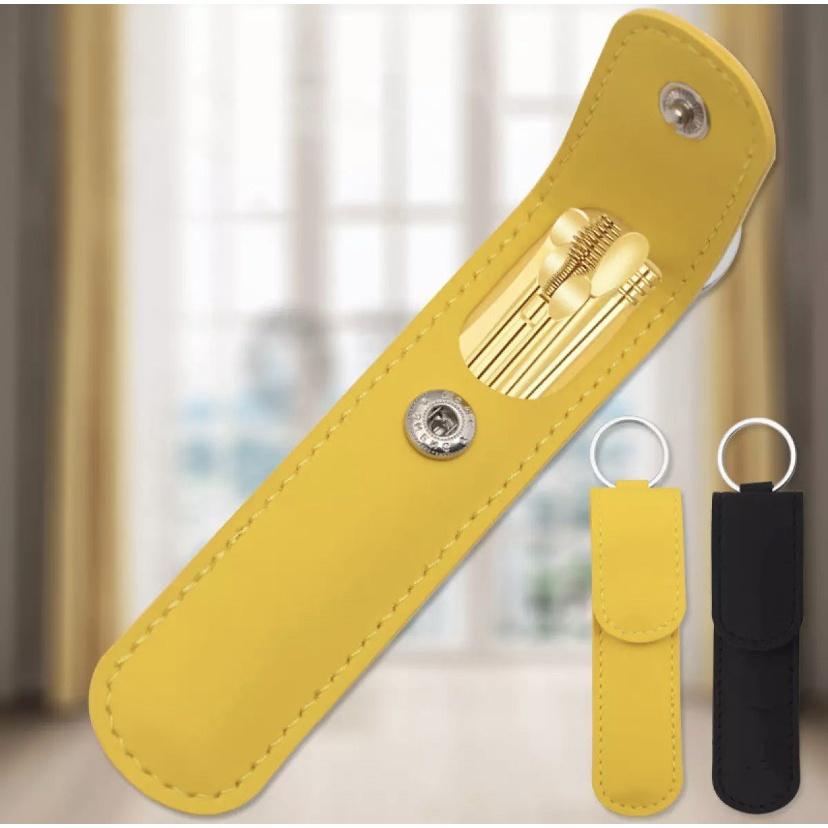 Bộ dụng cụ lấy ráy tai 6 chi tiết THÉP KHÔNG GỈ kèm túi đựng có thể làm móc khóa tiện dụng
