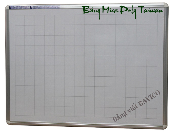 Bảng trắng treo tường PolyTaiwan 80x120cm - Kẻ ô ly vuông 5cm