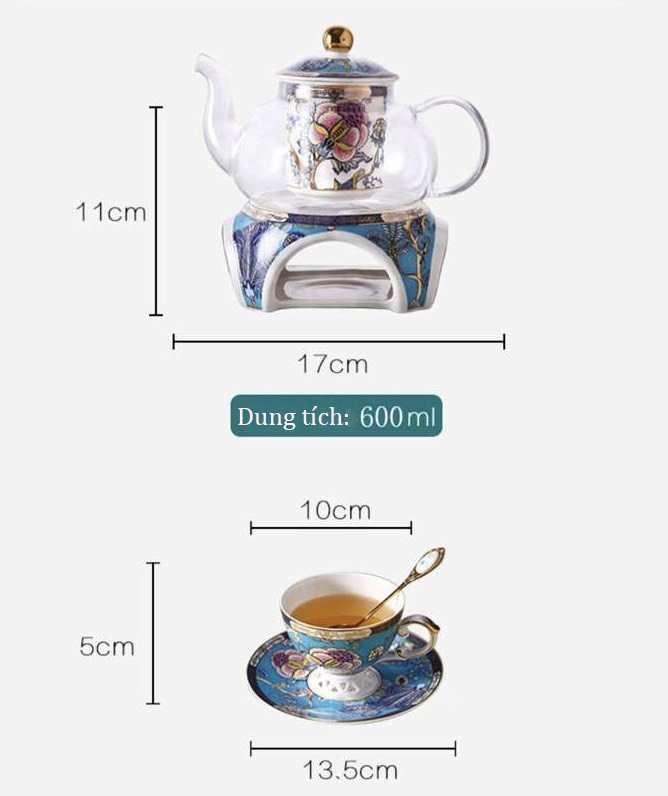 Tách trà sứ xương cao cấp Giang Tây - Tách trà phong cách châu Âu sang trọng GS12