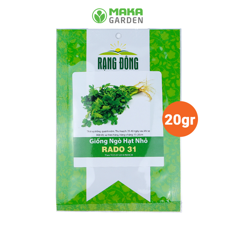 Hạt Giống Ngò Rí (Rau Mùi Ngò Ta) Rado 31 - Gói 20Gr - Dễ Trồng, Cây Sinh Trưởng và Kháng Bệnh Tốt 