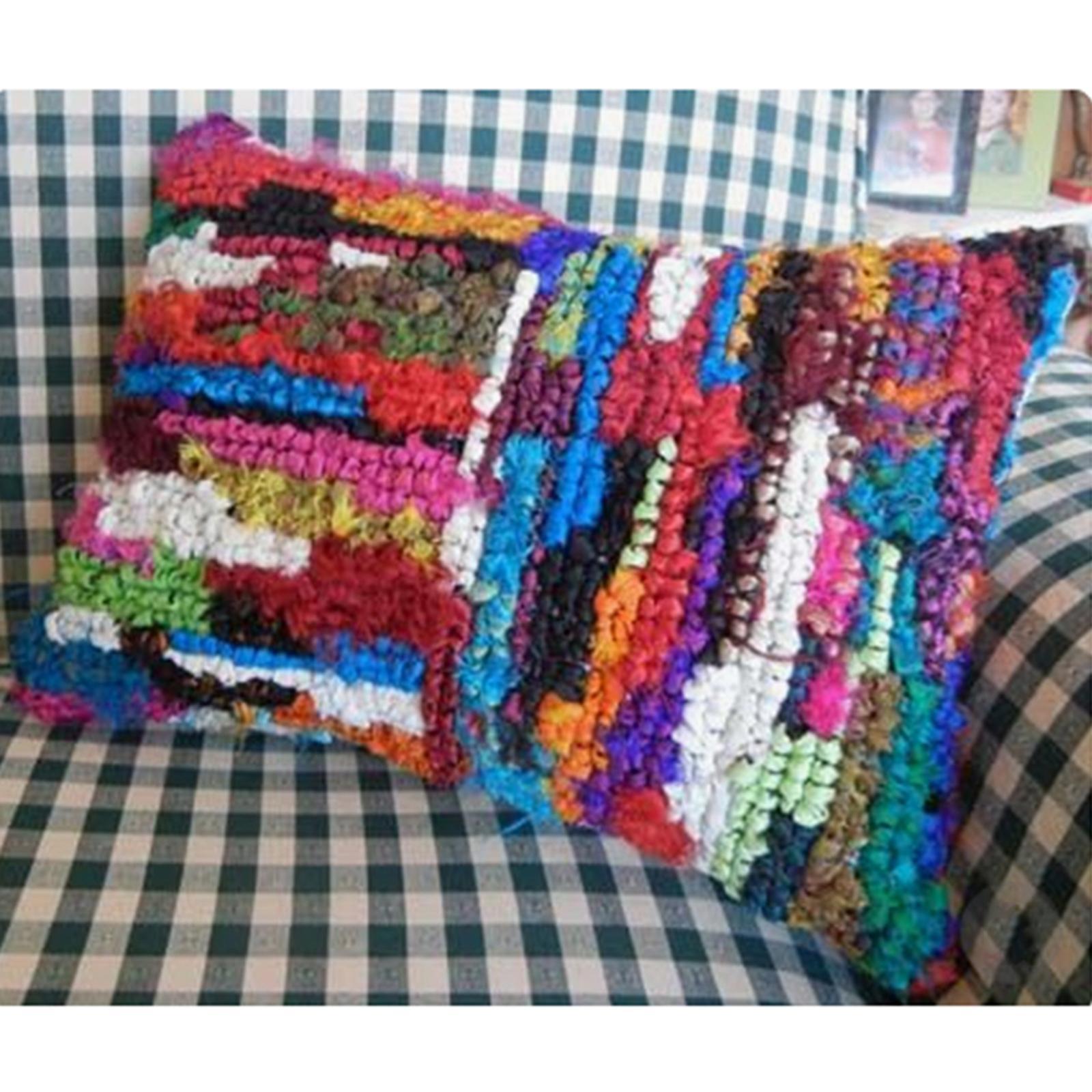 7x Latch Hook Set Quality Wooden Crochet  Hook for Rag Rug Making Kit Tool