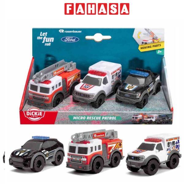 Bộ 3 Đồ Chơi Mô Hình Xe Cứu Hộ Micro Rescue Patrol - Dickie Toys 203712031
