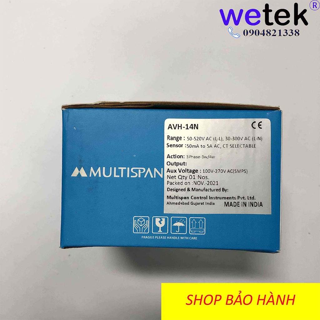 Multispan AVH-14N Đồng hồ đa chức năng 3 pha (16 thông số), màn LED siêu sáng, chính xác 0.5, RS485, 100Vac~270Vac